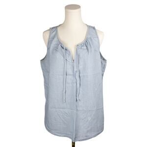 Sonoma XL Women's Blouse Sleeveless Chambray Light Blue